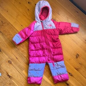 Pink and Purple North Face Lil Snuggler Down 550 Pram Snowsuit